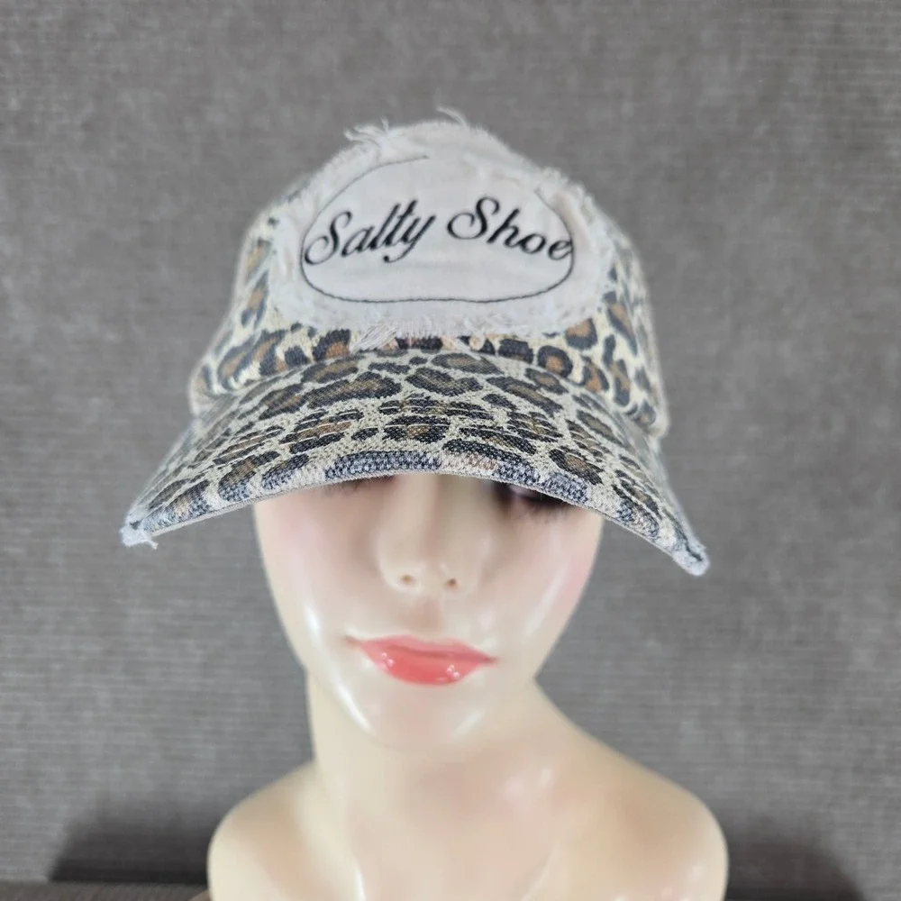 Salty Shoe Womens OS Leopard Print Distressed Mesh Back Trucker Hat